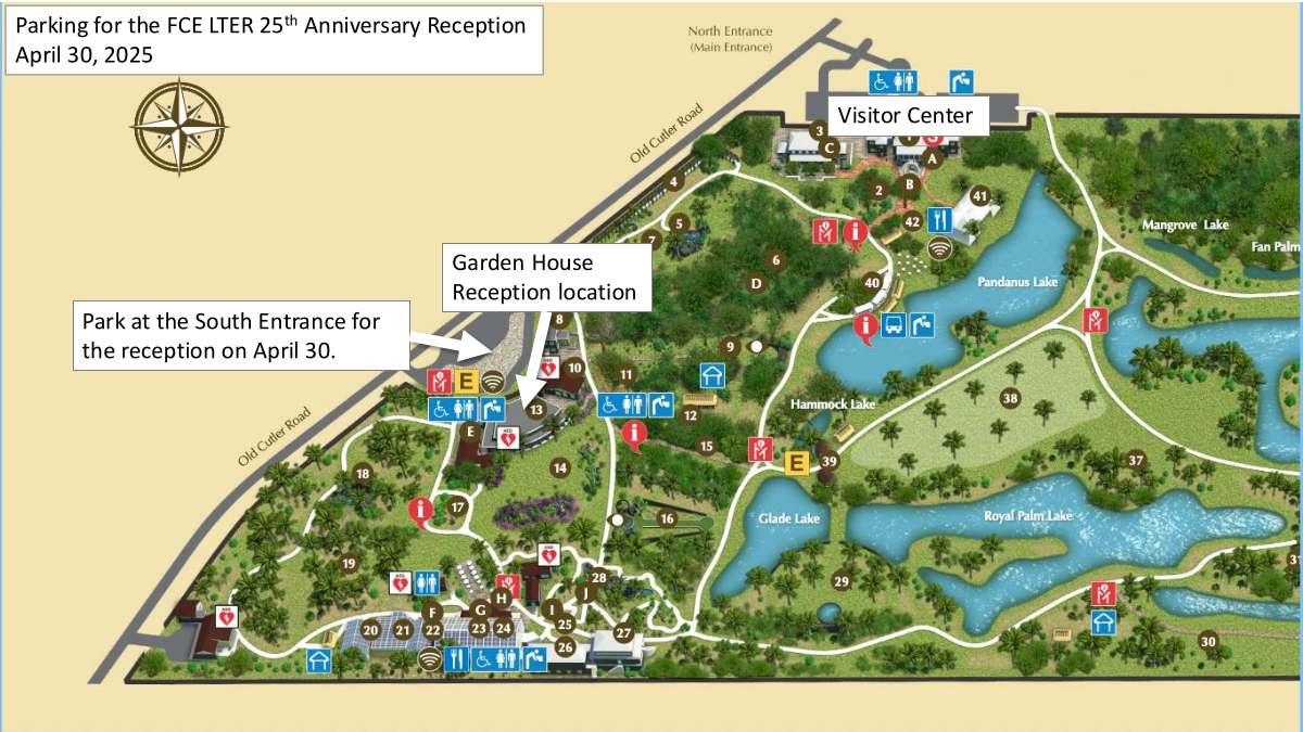 Map showing the location of parking for the FCE reception