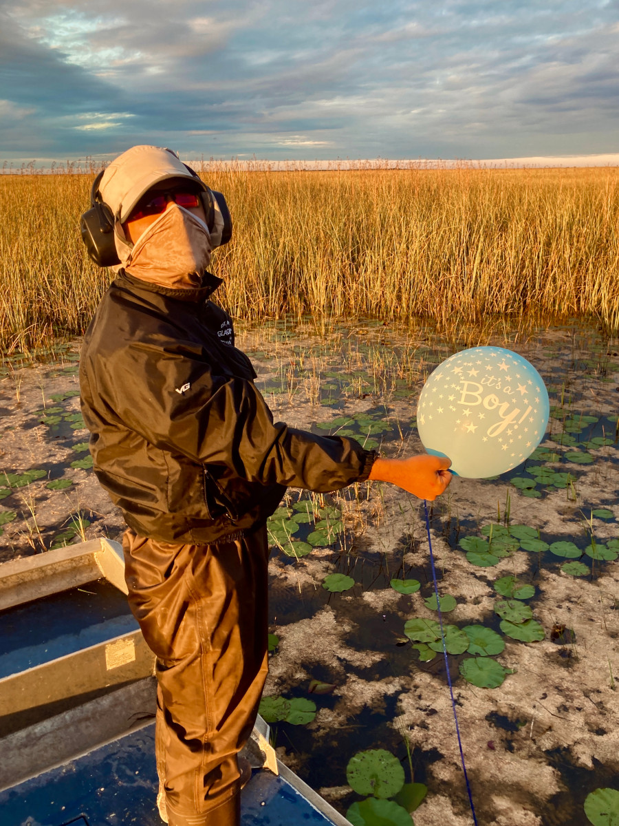 As a team, we try to pick up as many balloons in the Everglades as we can.