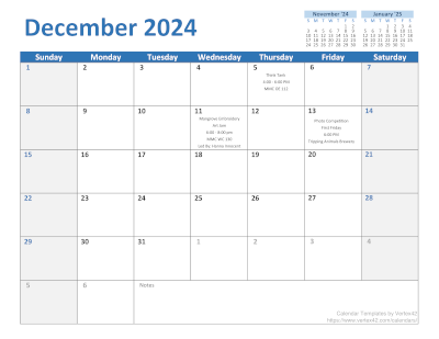 December 2024 calendar